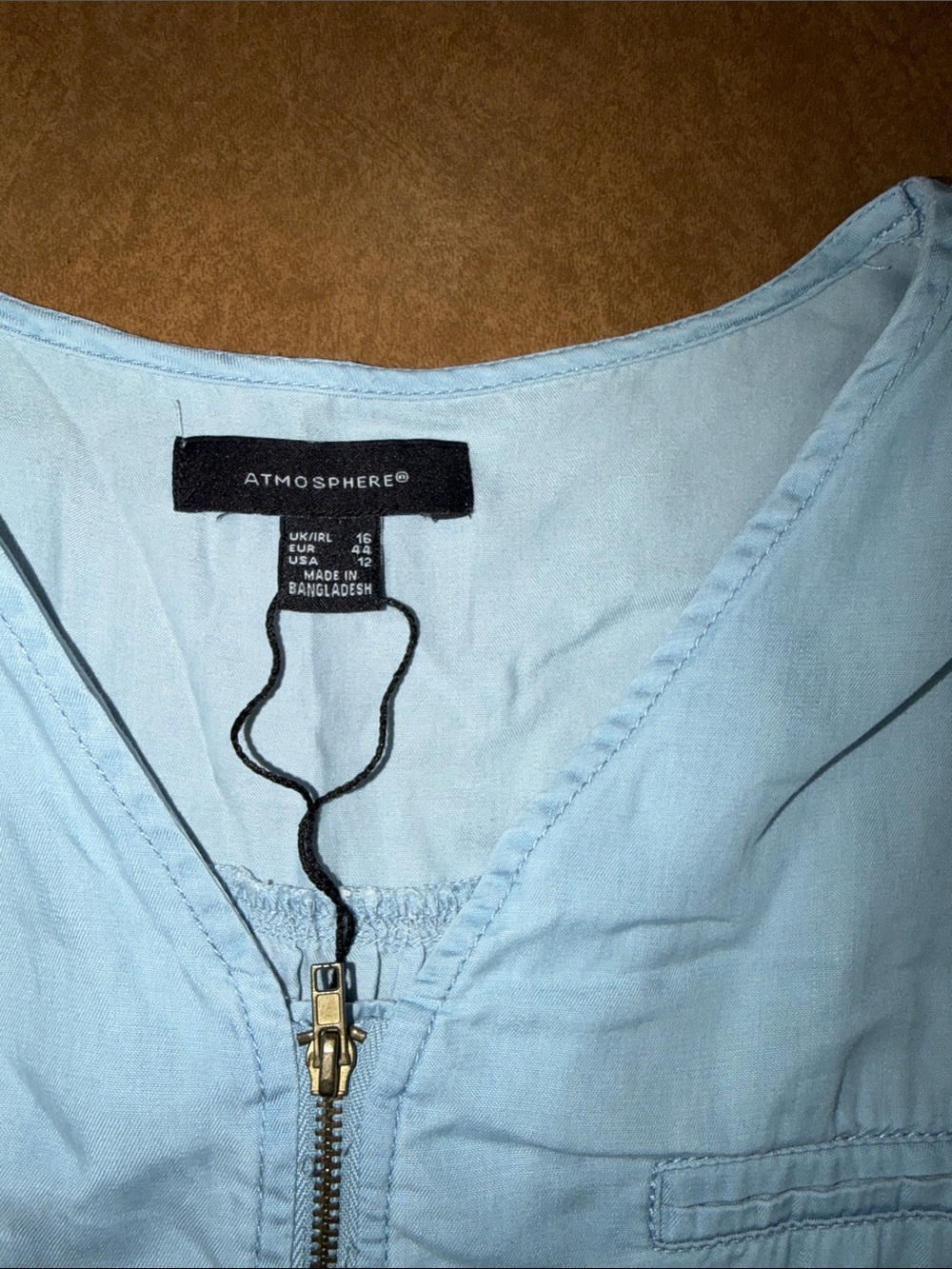 Atmosphere Pale Blue Denim-Look Romper with Front Zip - Picture 2 of 10